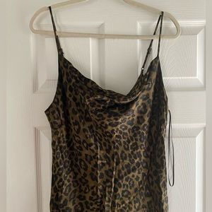 Satin leopard midi dress Zara